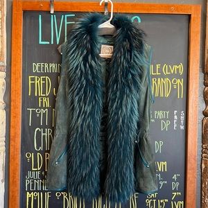 Double D Ranch Leather & Fur Vest